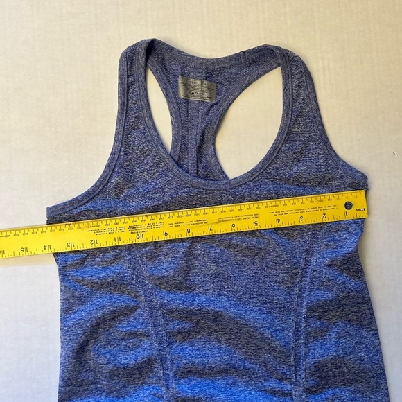 Athleta Fastest Track Blue/Purple Heather Women's Tank Top ruched Sz-XS.  Y1 - Picture 11 of 11
